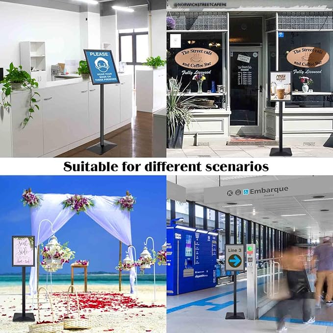Golemas Sign Stand for Display, 11lbs Integrated Rod Heavy Duty Pedestal Floor - Image 9