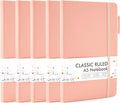 feela 5 Pack Notebooks Journals Bulk, Hardcover Classic Ruled Lined Journals by feela
