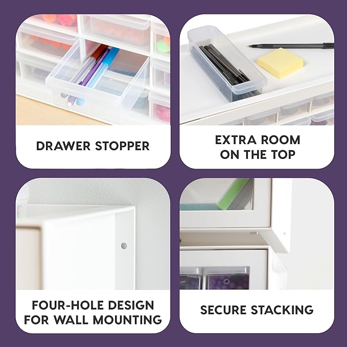 IRIS USA Screw Tool Organizer Small Parts Cabinet Chest, 44-Drawer Hardware - Image 4
