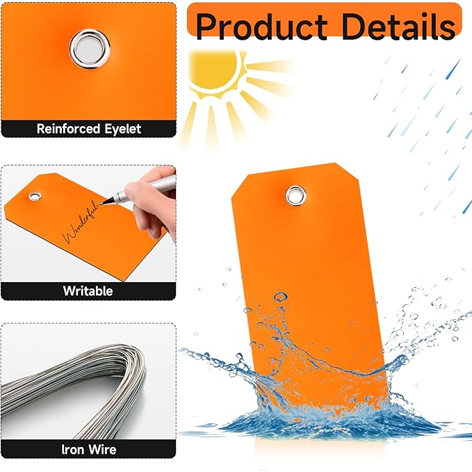 500 Plastic Shipping Tags with Wire - Image 3