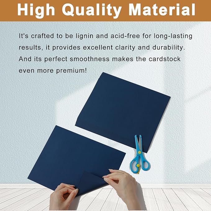 Silunkia 120 Sheets Navy Blue Cardstock 8.5 x 11 Craft Paper, 92lb Dark Blue - Image 4