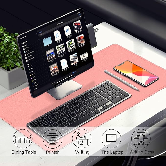 Large Desk Pad 47.2" x 17", Leather Desk Mat Protector, Non-Slip PU Leather - Image 5