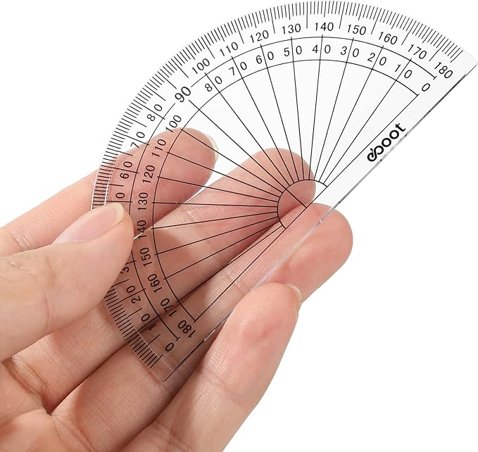 Zonon 3 Pcs 4 Inch Clear Plastic Protractor Bulk Math Protractors Set 180 - Image 3