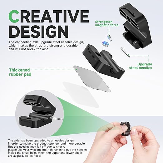 12 Black Magnetic Cable Clips, Under Desk Cable Management, Cord Holder - Image 7