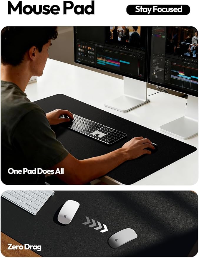 YSAGi Leather Office Desk Pad Protector, Large Mouse Pad, PU Leather, Laptop - Image 4