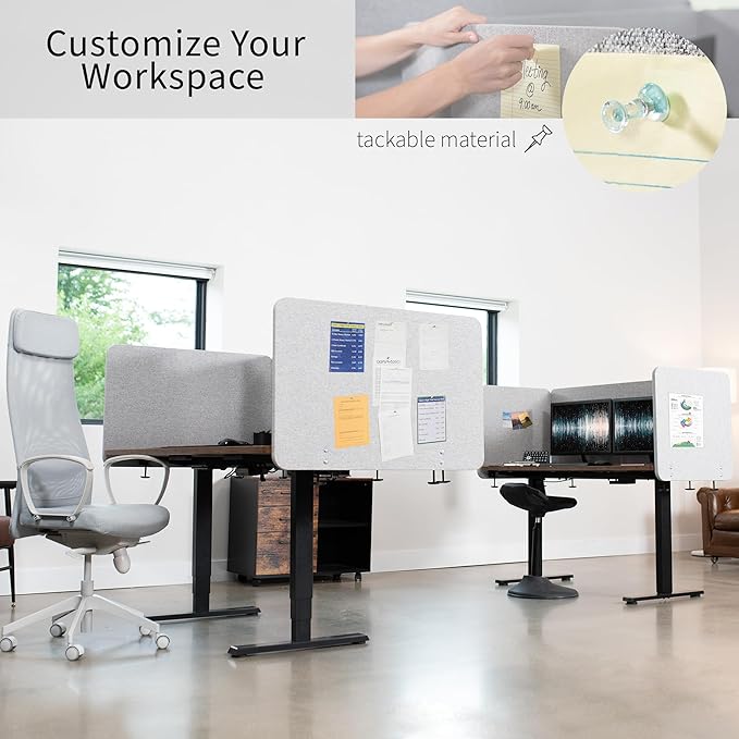 VIVO Clamp-on/Screw-on 24 x 24 inch Privacy Panel, Sound Absorbing Cubicle Desk - Image 6