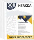 Sheet Protectors, HERKKA 300 Pack Heavy Duty Clear Plastic Page Protectors by HERKKA
