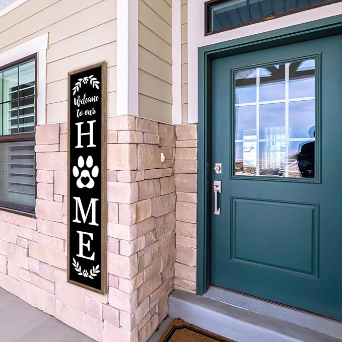 LuZhiQiang Front Porch for Welcome To Our Home Standing Sign 45"X9" Vertical - Image 7