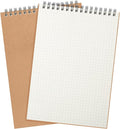 Engrowtic 2 Pack Graph Paper Spiral Notepad A5 Top Wirebound Notepad Grid by Engrowtic