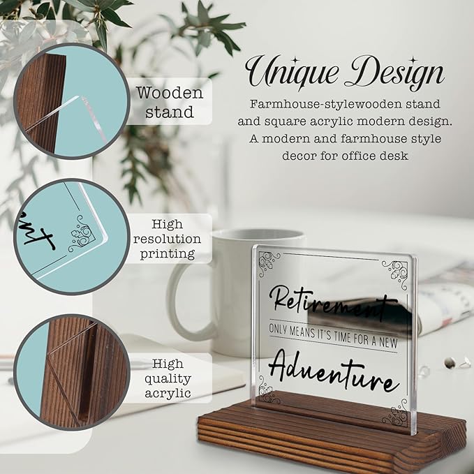 Retirement Adventure Acrylic Desk Sign - Image 3