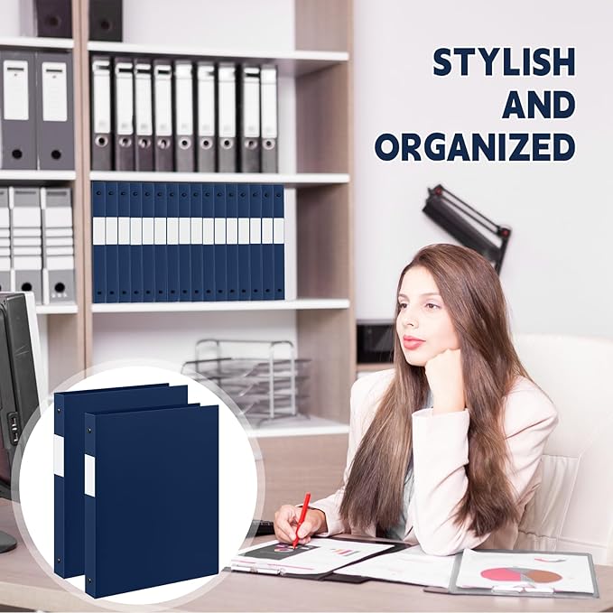 Henoyso 48 Pcs 3 Ring Binder 0.5 Inch Round Fits Letter Size 8.5'' x 11'' Paper - Image 4