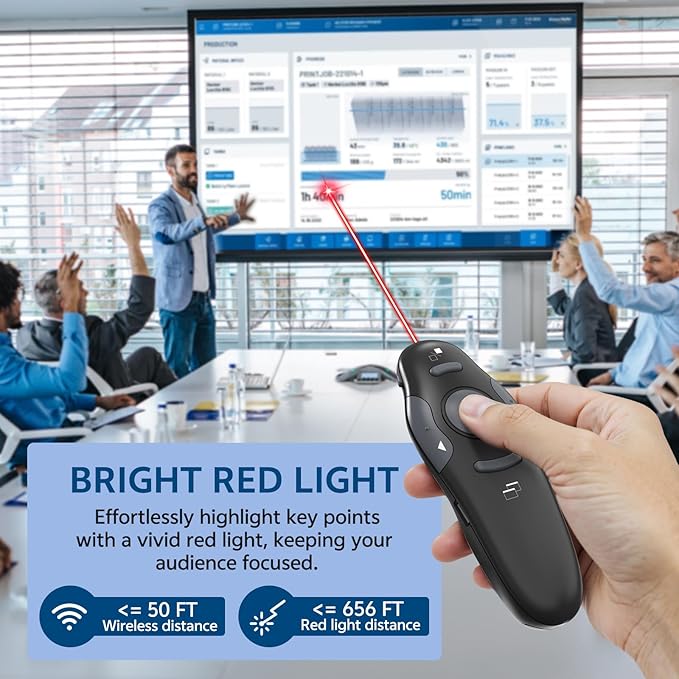 Presentation Clicker with Storage Case, USB C Rechargeable Wireless Presenter - Image 7