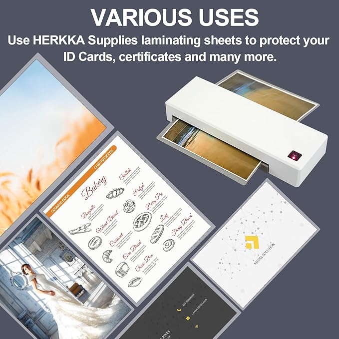 HERKKA 200 Pack Laminating Sheets, Hold 11 x 17 Inch Sheet, 3 Mil Clear Thermal - Image 7