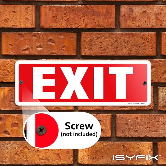 iSYFIX Exit Sign – 2 Pack 12x4 Inch – 100% Rust Free .040 Aluminum Signs - Image 7