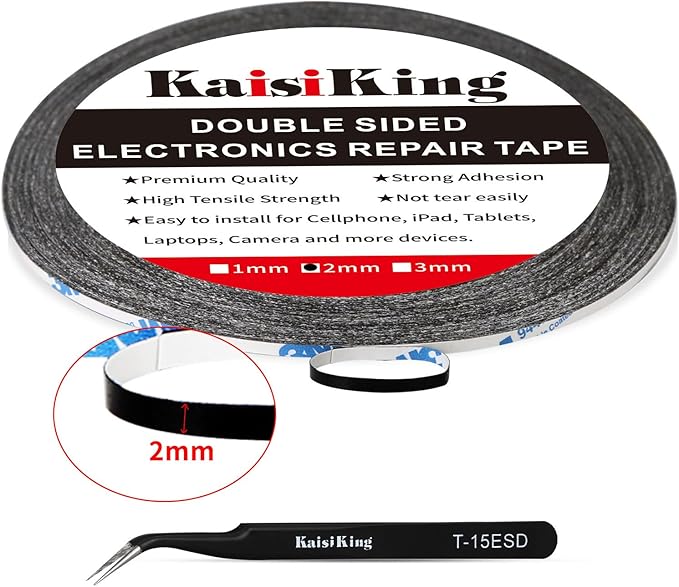 Kaisiking 2pcs 2mm x 50M LCD Repair Tape Phone Screen Adhesive Tape LCD Touch - Image 2