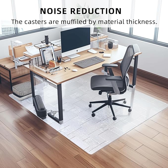 Chair Mat for Hardwood Floor, 45x53 inches Floor Mat Protector for Office Chair - Image 2