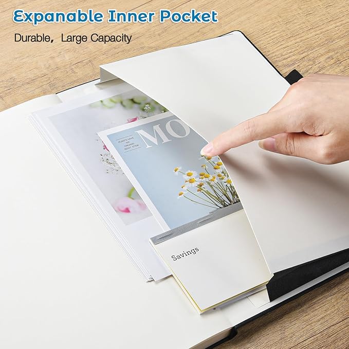 Lined Journal Notebook, 8.5" x 11" Hardcover Leather Notebook - Image 4