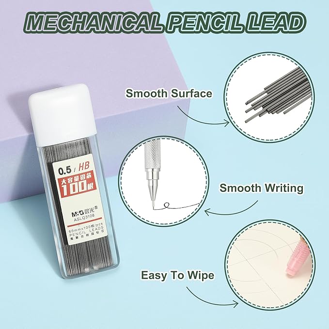 PATIKIL 300Pcs 2B Mechanical Pencil Lead, 0.5mm Black Lead Refill Break - Image 3