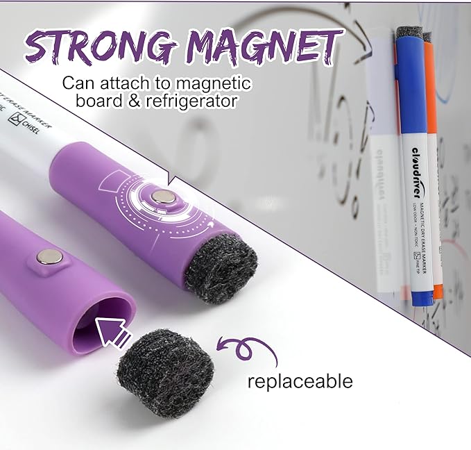 cloudriver Magnetic Dry Erase Markers, 24 Pack Whiteboard Markers - Image 4