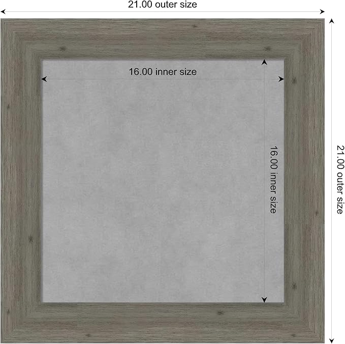 Amanti Art Grey Framed Magnetic Board 21x21 Small Vision Board - Image 3