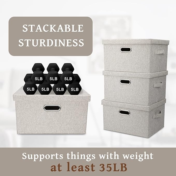 Graciadeco Medium 15" 21 Quart Collapsible Stackable Storage Bins - Image 4
