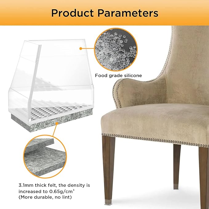 Square Chair Leg Protectors for Hardwood Floors - Image 5