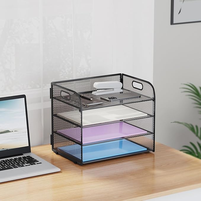 Marbrasse 2 Pack 4 Tier Paper Organizer Letter Tray - Image 7