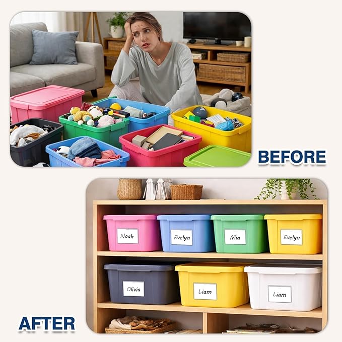H4D 48 Pack Labels for Storage Bins, Tote Label Pockets for Organizing Storage - Image 5