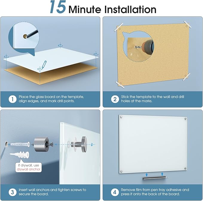 MaxGear Glass Whiteboard, Tempered Magnetic Dry Erase Board 72 x 48 Inch - Image 7