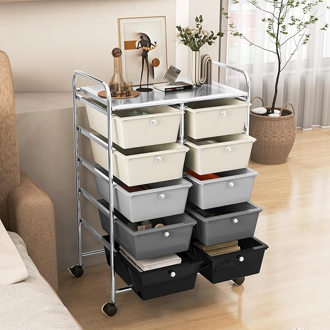 GLACER 10 Drawer Rolling Cart, Storage Cart - Image 9