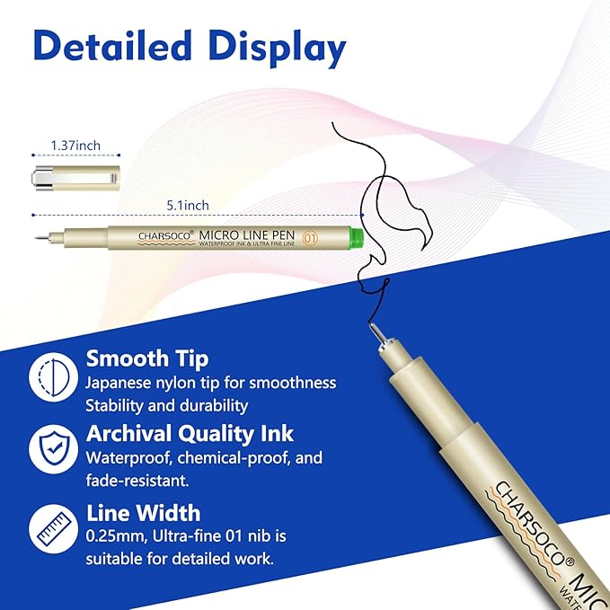 CHARSOCO 01 Micro Pen, Fine Point Pen - Image 2