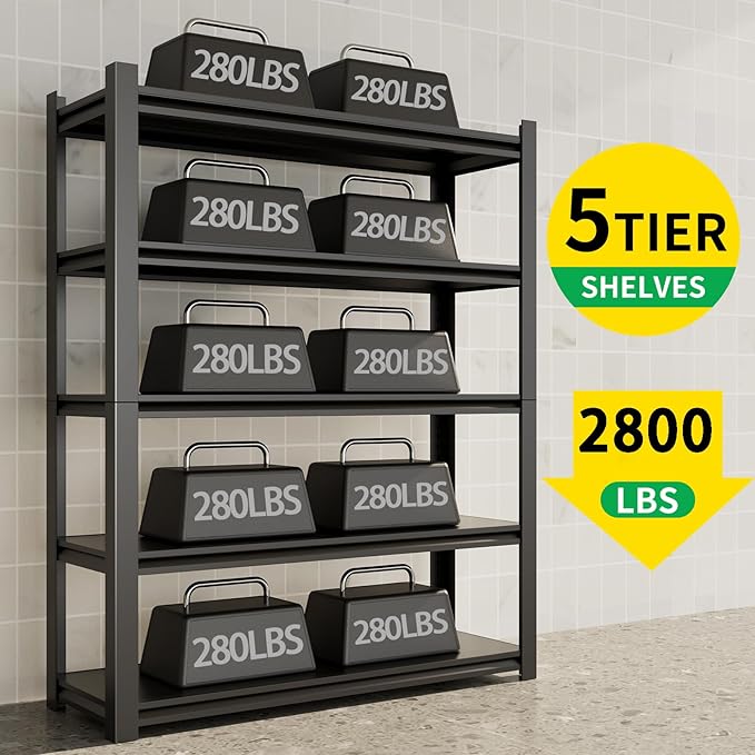 CBCNWR 72''H Garage Storage Shelves, 2800LBS Steel Heavy Duty Storage Shelves - Image 4
