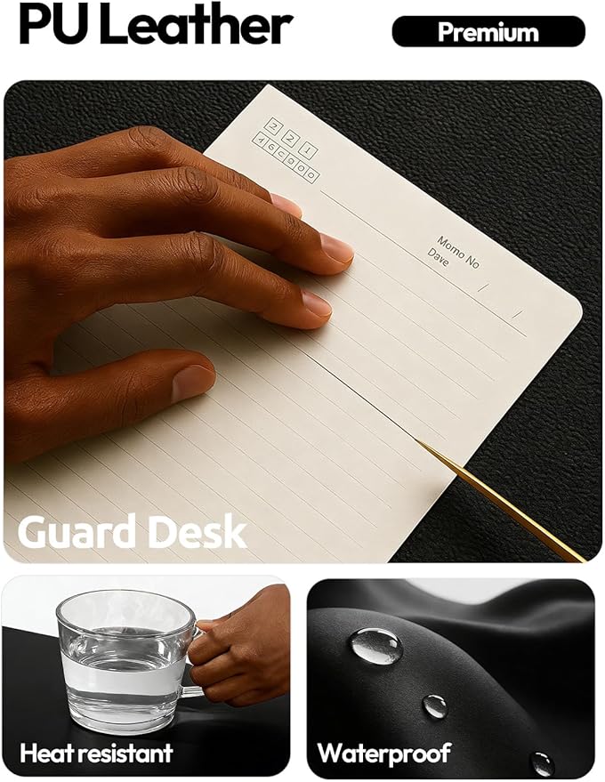 YSAGi Leather Desk Protector, Non-Slip Large Mouse Pad, Waterproof PU Laptop - Image 3