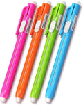 Retractable Mechanical Eraser Pen, Pen-Style Erasers Assorted Color, 4 Pack by Tamaki