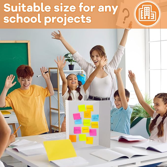 Henoyso 8 Pcs 14 x 22 Inch White Trifold Poster Board Large Tri Fold - Image 6