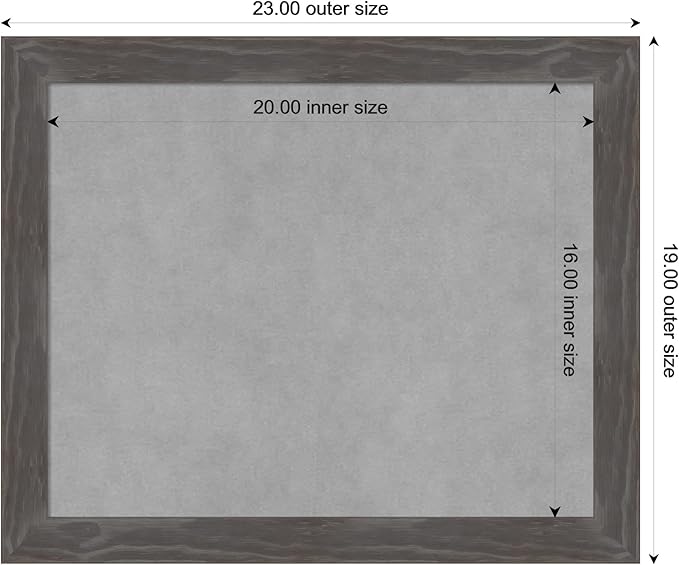 Amanti Art Grey Framed Magnetic Board 19x23 Small Vision Board - Image 4