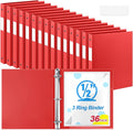 Henoyso 36 Pcs 3 Ring Binder 0.5 Inch Round Fits Letter Size 8.5'' x 11'' Paper by Henoyso
