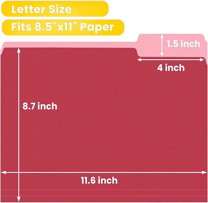 SUNEE File Folders, 30 Pack Manilla Folders 8.5 x 11, Colored File Folders Home - Image 2