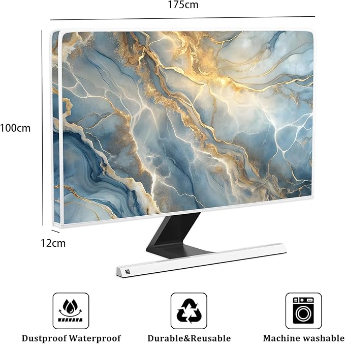 Baocicco Gold Blue Waterproof Screen TV Cover 75 Inch Modern Full Body Covers - Image 2