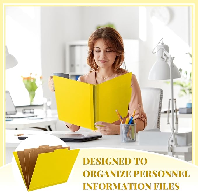 Skyygemm 12 Pcs Classification Folders Letter Size, 3 Divider Pressboard File - Image 6