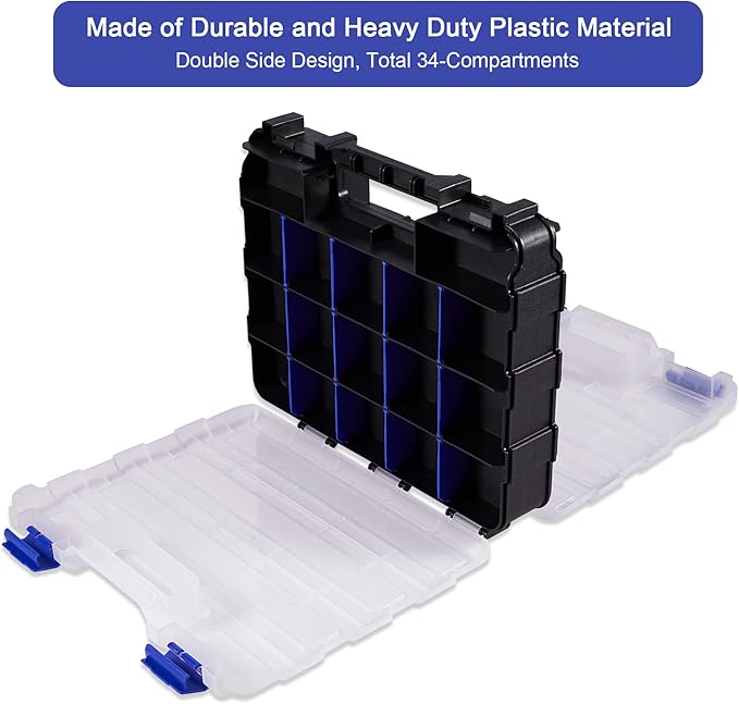 Hardware Organizer Box with 34 Compartments & Removable Dividers - Image 4