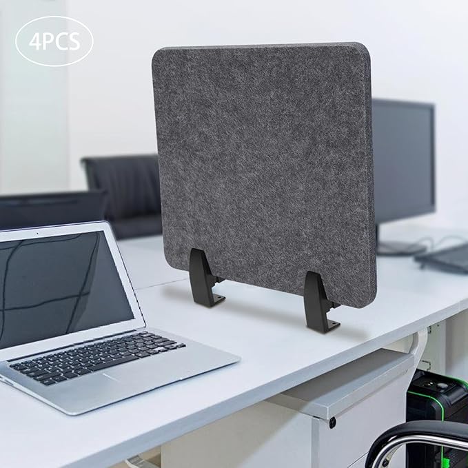 ReFocus Raw Clamp-On Acoustic Desk Divider Mounted Privacy Panel Set – Reduce - Image 3