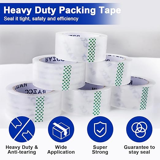RAZCC Clear Packing Tape, 12 Rolls Heavy Duty Packaging Tape - Image 3