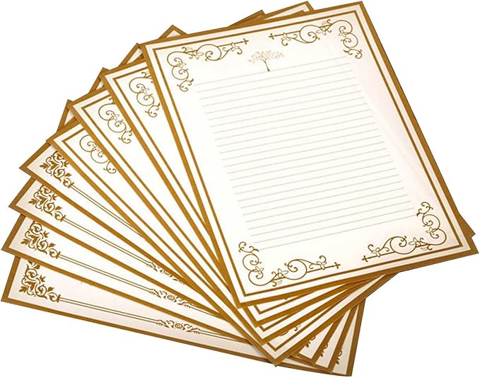 8 Pcs Vintage Letter Papers Set Printable Writing Paper Lined by Unknown