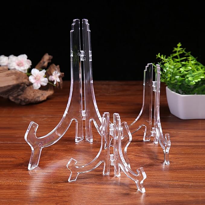 LonlyEagle 12 Pack 5 Inch Clear Plastic Easels or Stand/Plate Holders to - Image 3