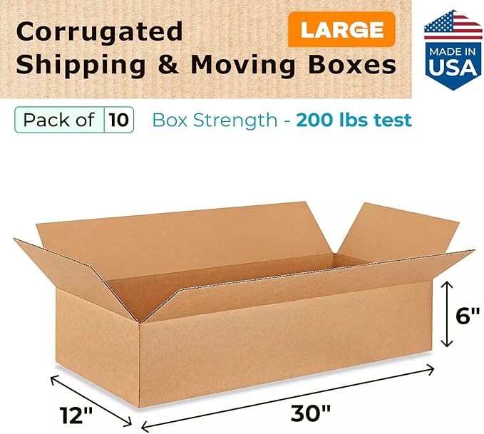Large Shipping & Moving Boxes 30x12x6 inches - Image 2