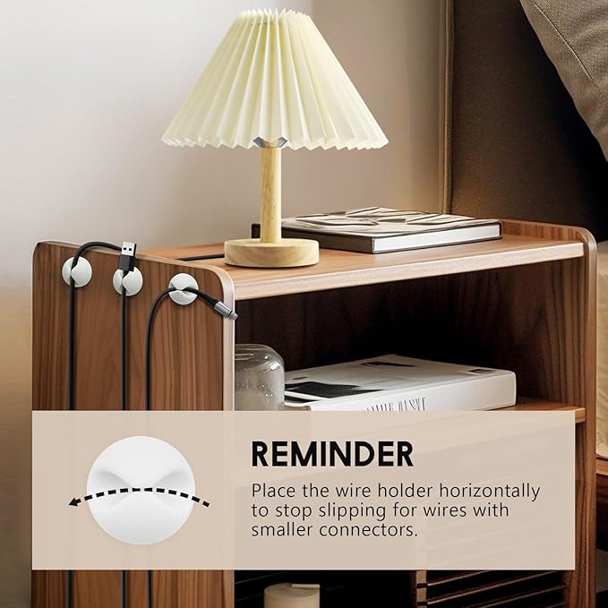 SmiLife Phone Charger Cord Holder, Mini Cable Clips Wire Organizer, Cable - Image 7