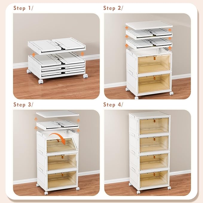 CTSNSLH 4 Tier Plastic Storage Bins and Boxes Organizer - 28Qt Stackable - Image 3
