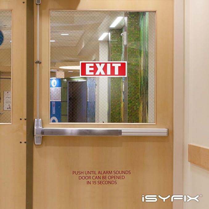 iSYFIX Exit Signs Stickers – 12 Pack 12x4 Inch – Premium Self-Adhesive Vinyl - Image 3