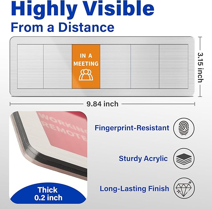Office Door Signs with 5 Printed Status Options – Do Not Disturb, Out of Office - Image 3